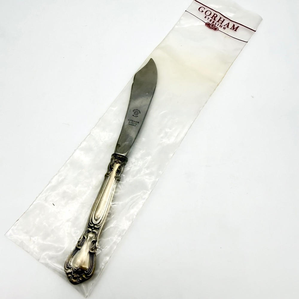 Gorham Sterling Silver Handle Butter Spreader Knife 6.5" Stainless Blade
